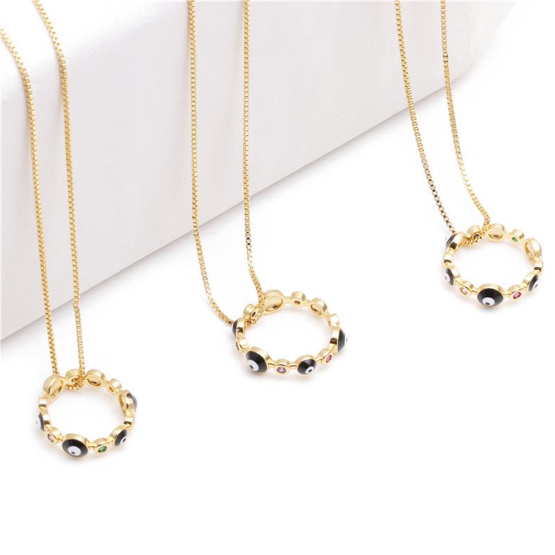 مجوهرات مايكرو-مجموعة الزركون حلقة قلادة السيدات قلادة النحاس قلادة الجملة Nihaojewelry