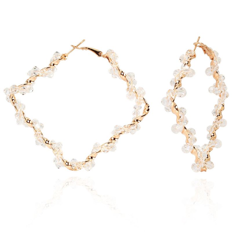 Fashion Alloy Diamond Earrings Exaggerated Simple Diamond Crystal Earrings Wholesale Nihaojewelry