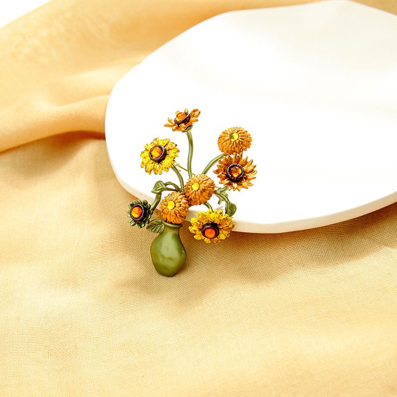 High-quality Retro Sunflower Brooch Forest Simple Flower Brooch Wholesale Nihaojewelry