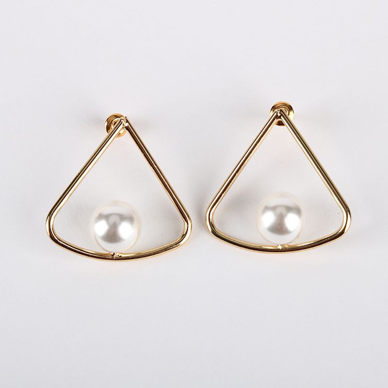 New Earrings Exaggerated Pearl 18k Real Gold Plating S925 Silver Needle Earrings Wholesale Nihaojewelry