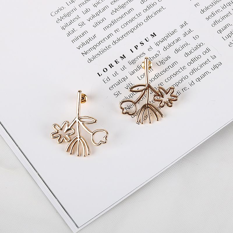 New Popular Earrings Korean Earrings 925 Silver Copper Pieces Flower Earrings Wholesale Nihaojewelry