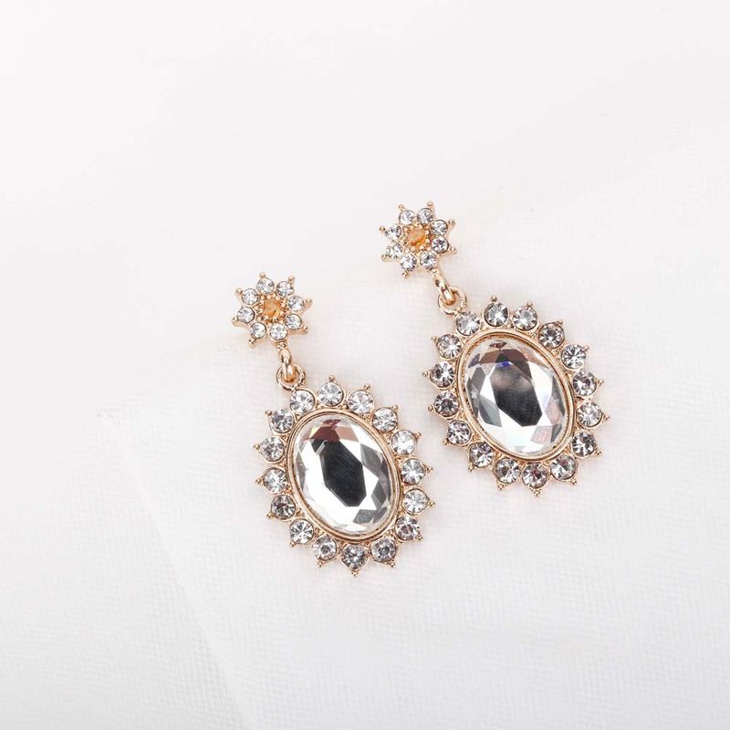 New Popular Korean Jewelry S925 Silver Needle Crystal Earrings Stud Earrings Wholesale Nihaojewelry