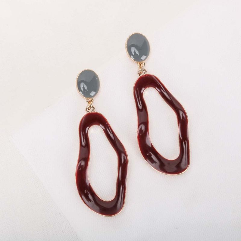 New Fashion Earrings S925 Silver Needle Drop Oil Hollow Color Matching Earrings Wholesale Nihaojewelry