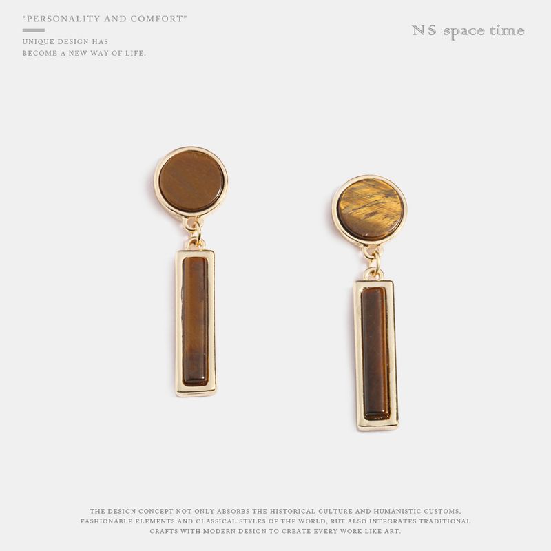 Popular New Products Earrings Exotic Fashion Exquisite Tiger Eye Jewelry Simple Long Retro Earrings Wholesale Nihaojewelry