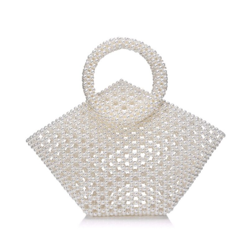 New Pearl Bag Messenger Woven Bag Handmade Handbag Wholesale Nihaojewelry