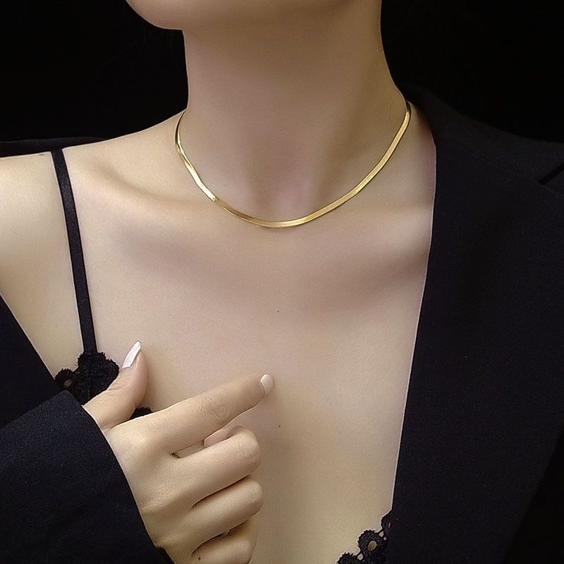 Fashion Blade Chain Clavicle Necklace Titanium Steel Material Non-fading Snake Bone Chain Chain Wholesale Nihaojewelry