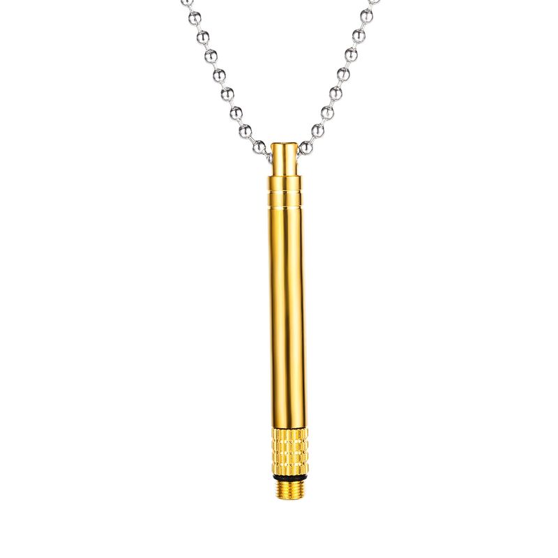 New Fashion Titanium Steel Necklace Rock Street Popular Cylindrical Pendant Wholesale Nihaojewelry