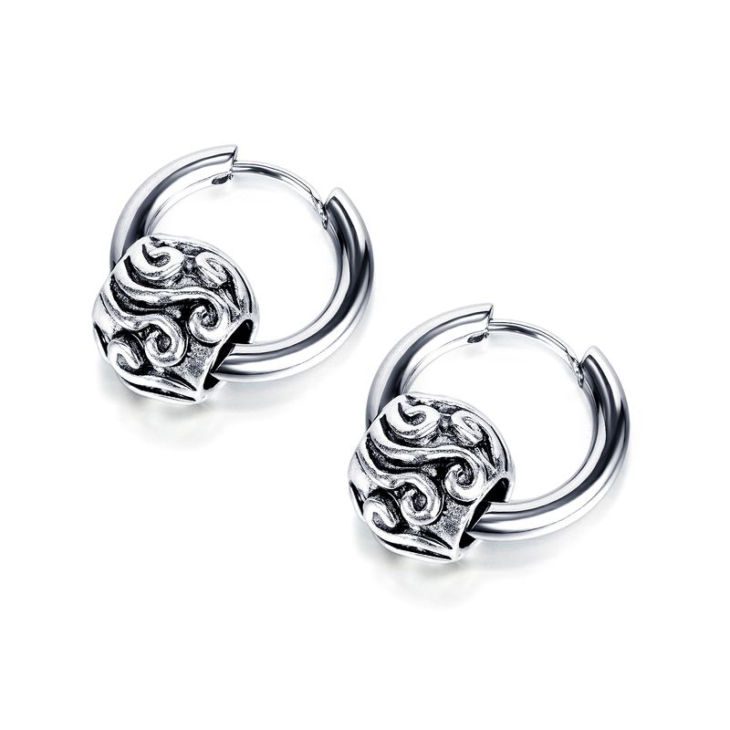 New Street Hip-hop Titanium Steel Earrings Simple Circle Geometric Retro Diverse Earrings Jewelry Wholesale Nihaojewelry