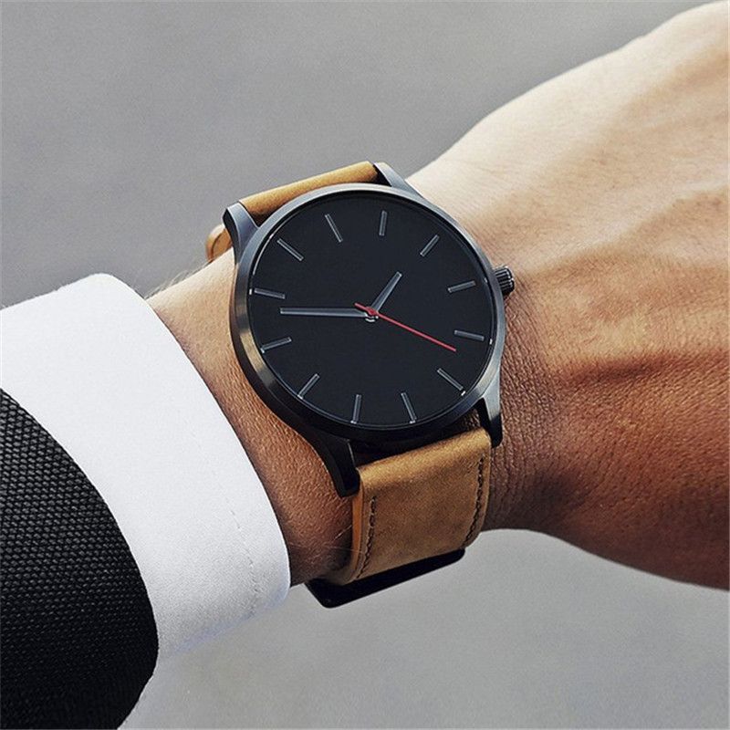 Large Dial Sports Style Simple Frosted Belt Quartz Men's Sports Watch Wholesale Nihaojewelry