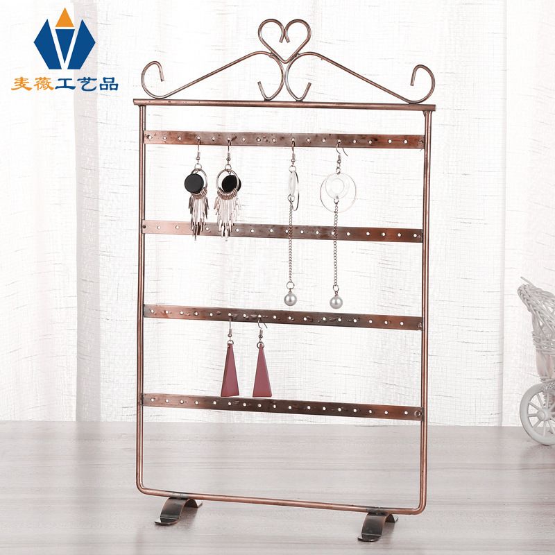New Simple Fashion  Earring Display Stand Wrought Iron Ear Studs Jewelry Storage Shelf Household Jewelry Earring Rack Wholesale