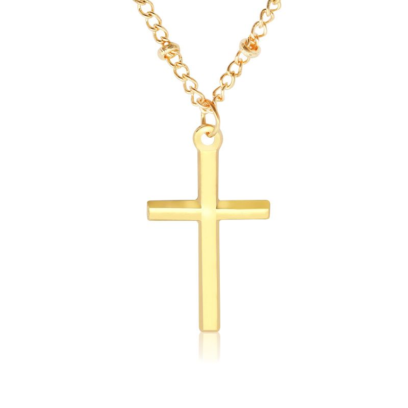 Croix Jésus Galvanoplastie Couleur Vive Positionnement Perle Chaîne Collier Couple Collier Chaîne De La Clavicule