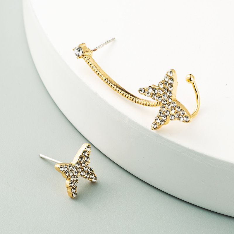 925 Silbern Adel Asymmetrische Schmetterlings Ohr Knöcherle Ohrringe Koreanisches Französisches Design Ohrringe Ohrringe Weibliche Ohrringe