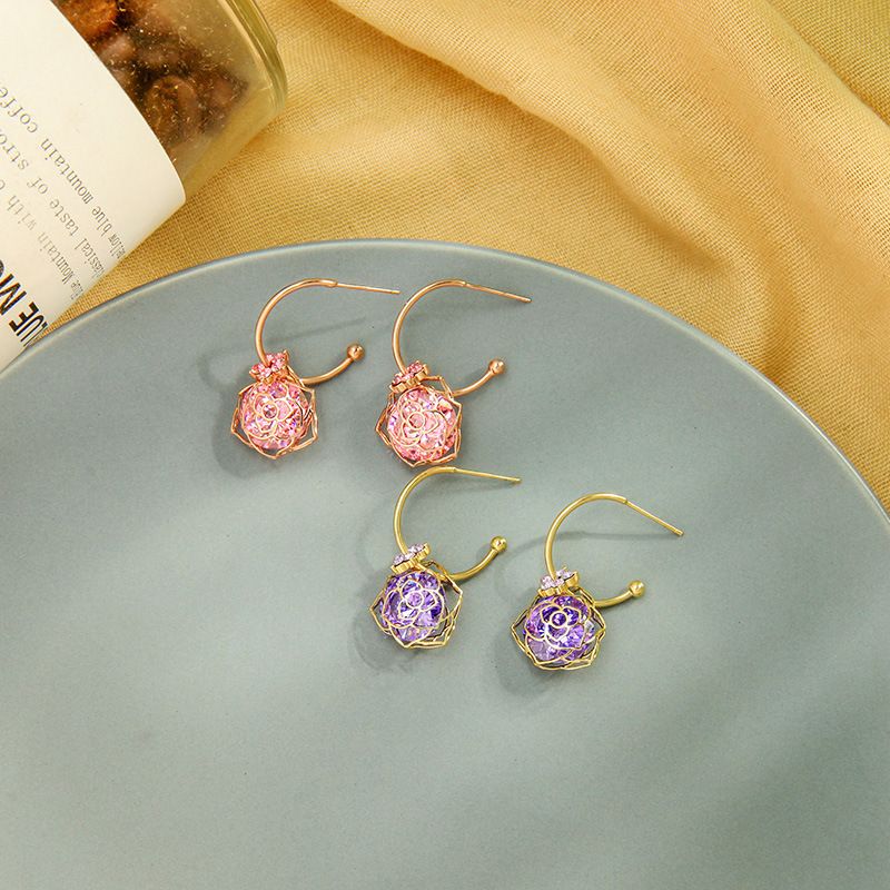 Creative New Design Earrings S925 Silver Needle Earrings Zircon Flower Earrings Wholesale Nihaojewelry