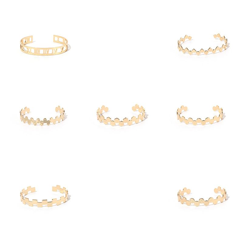 Chiffre Romain Bracelet Ouvert Style De Mode Femmes Or Creux Géométrique Bracelet Irrégulier Bijoux En Gros Nihaojewelry