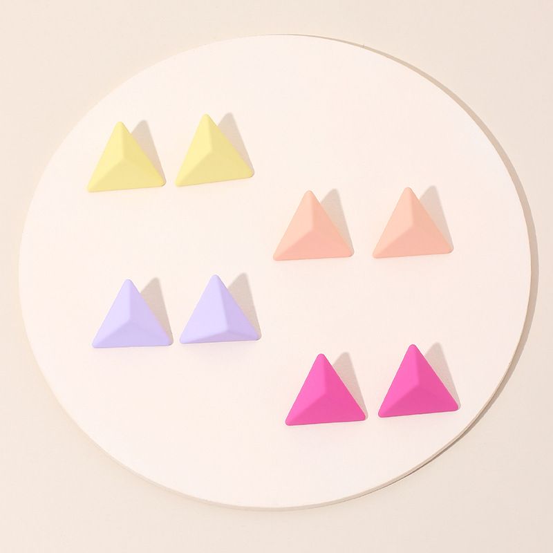 New Style Purple Geometric Triangle Earrings Summer Bright Temperament Earrings Wholesale Nihaojewelry