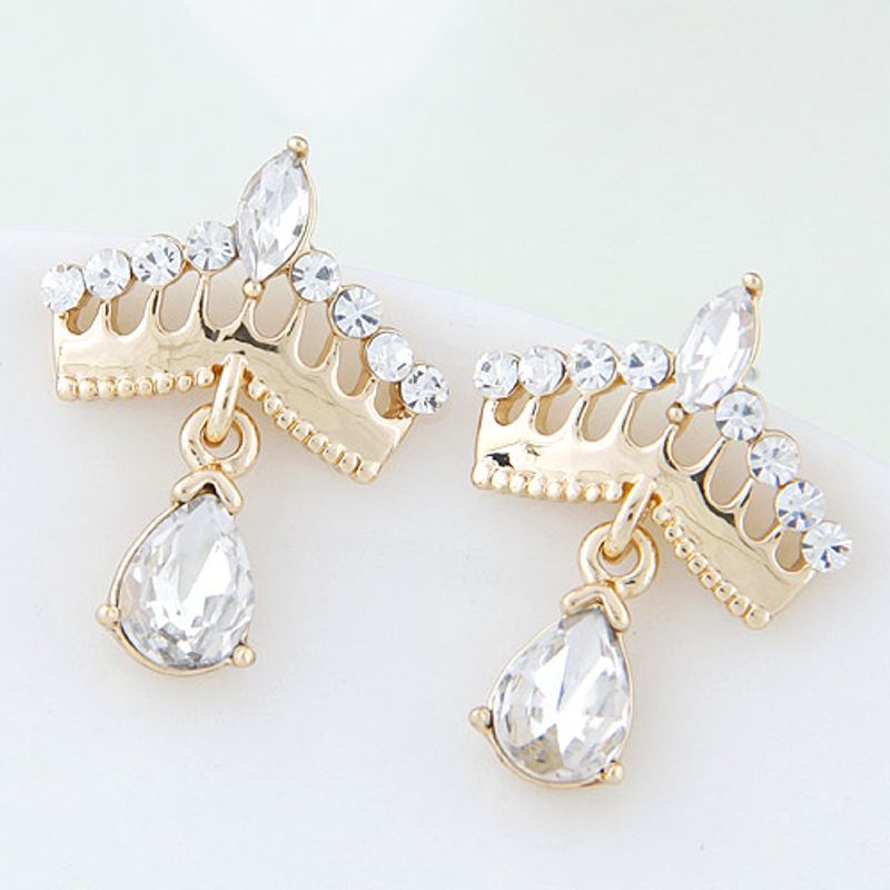 Boutique Mode Coréenne Boucles D&#39;oreilles Couronne Douce Et Simple En Gros Nihaojewelry