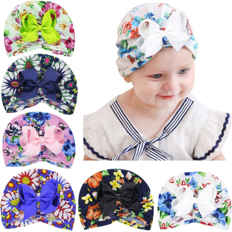 Europäischer Und Amerikanischer Neugeborener Hut Bedruckte Mädchen Hut Außenhandel Einteilige 6 Farben