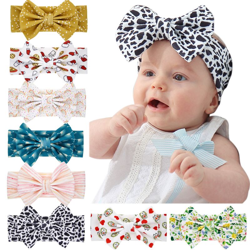 Printing Children's Bow Headband Foreign Trade Children's Jewelry Wholesale Baby Bow Headband Wholesale