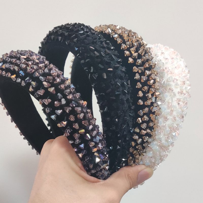 Baroque Headband Fashion Headband All-match Color Hand-sewn Glass Bead Headdress Wholesale Nihaojewelry