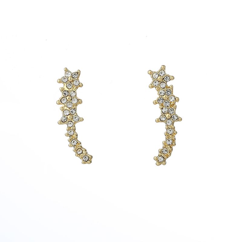 New Earrings S925 Silver Needle Diamond-studded Star Earrings Five-pointed Star Earrings Wholesale Nihaojewelry
