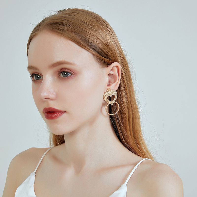 New Style 925 Silver Needle Earrings Geometric Alloy Crown Earrings Small Fragrant Love Earrings Wholesale Nihaojewelry