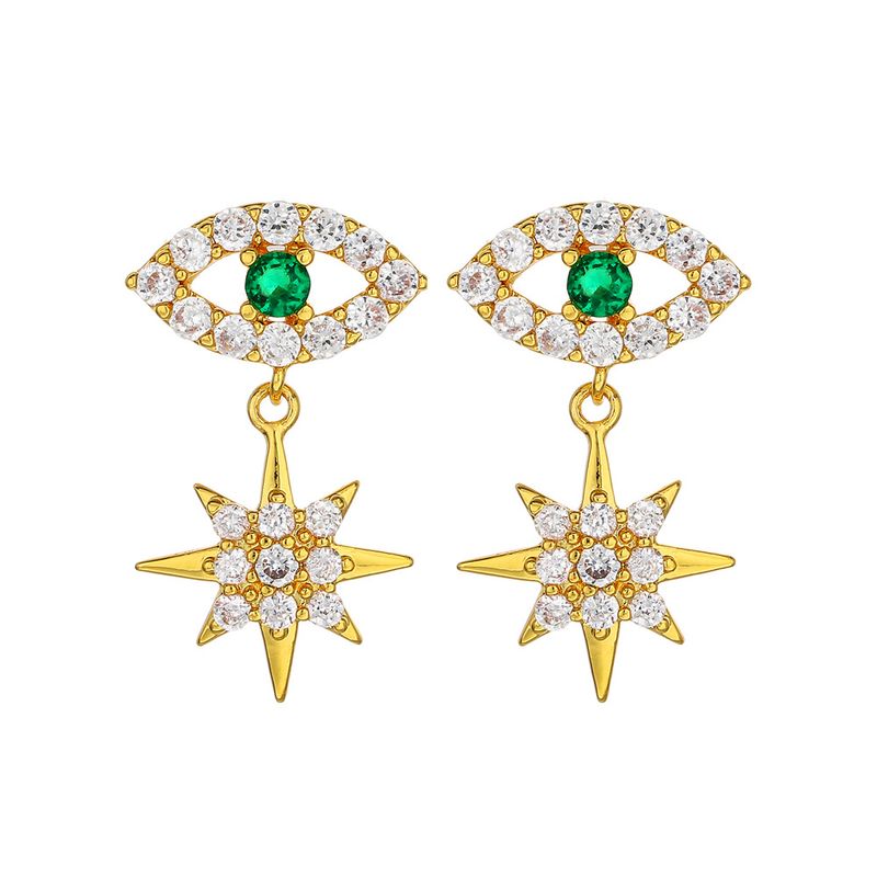 Fashion Exquisite Trend Demon Eye Earrings Snowflake Diamond Stud Earrings Star Short Earrings Nihaojewelry