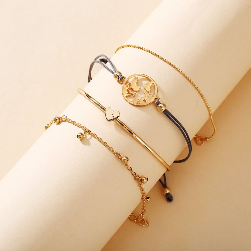 Map Chain Bracelet Set 4 Piece Set Creative Retro Simple Alloy Bracelet Wholesale Nihaojewelry