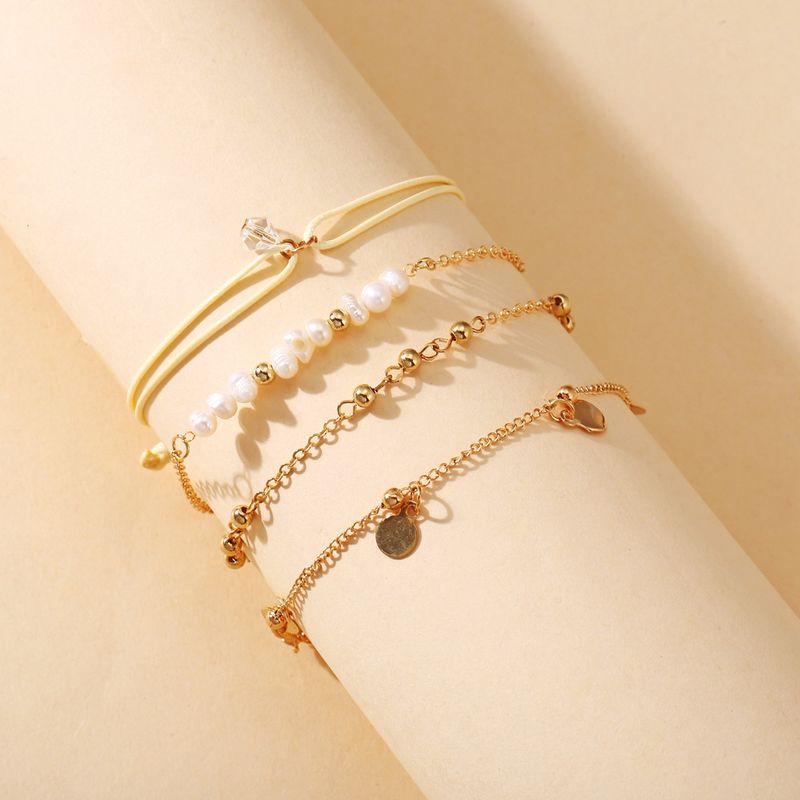 New Pearl Round Bead Bracelet Set 4 Piece Set Creative Retro Simple Set Wholesale Nihaojewelry