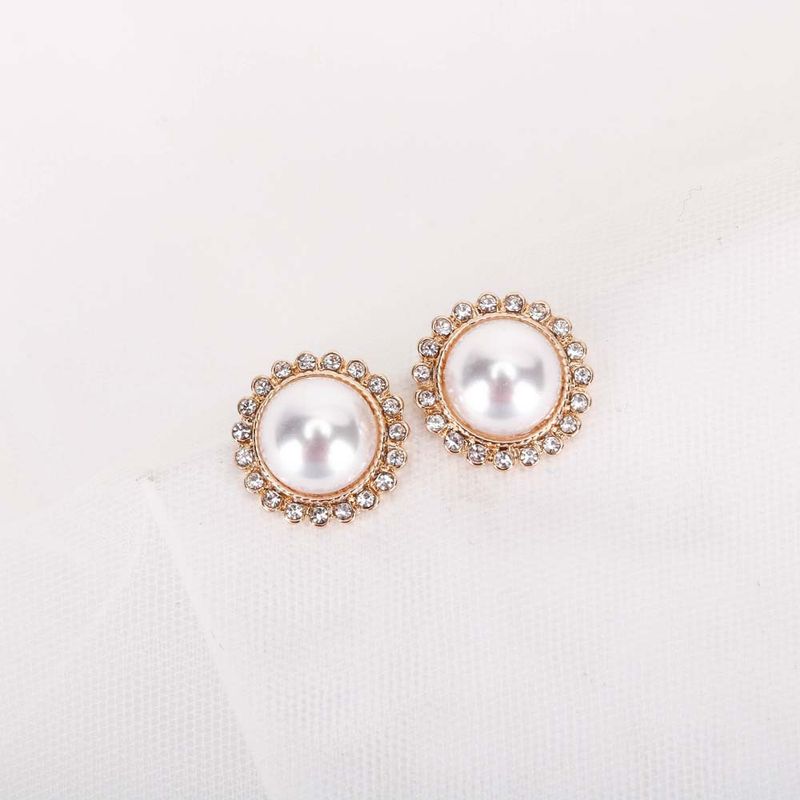 Mode Coréenne Nouveaux Diamants De Perles S925 Boucles D&#39;oreilles En Alliage D&#39;aiguille D&#39;argent Nihaojewelry
