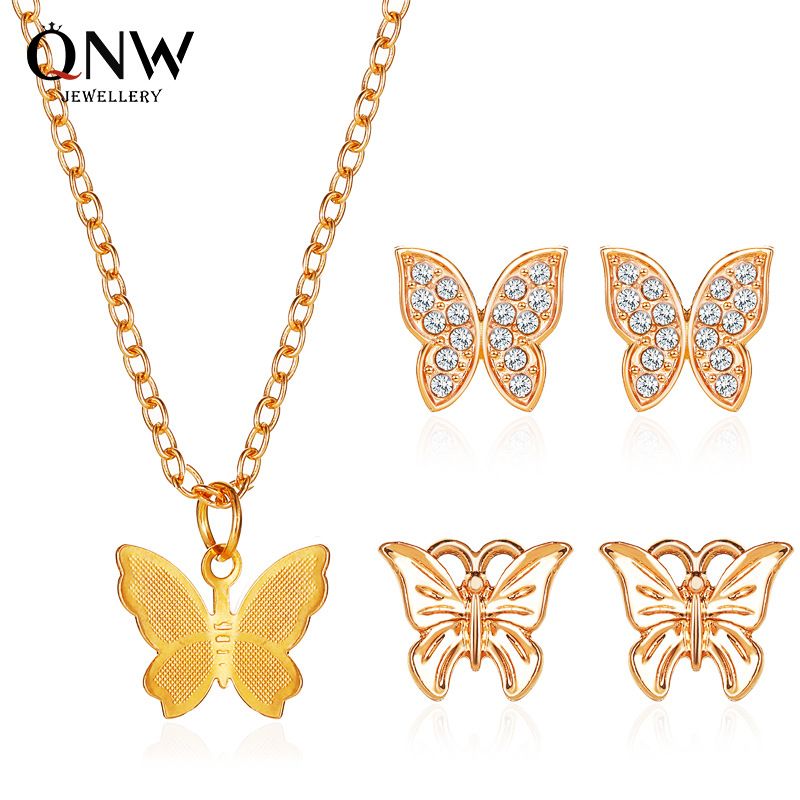 Fashion Hot Sale Decorations Butterfly Necklace Simple Butterfly Earring Trend Wild Jewelry Nihaojewelry