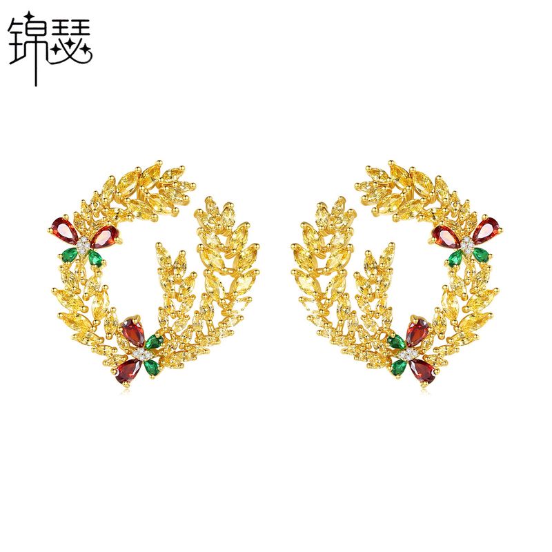 Fashion Korean New Creative Lady Copper Inlaid Zirconium Earrings Wholesale Nihaojewelry