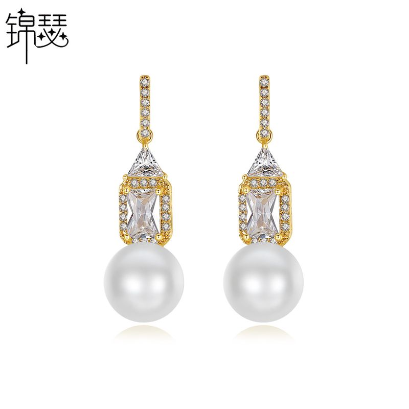 Jin Sexian Reim Ohrringe Mode Koreanische Version Von Einfachen Süßen Bankett Perlen Anhänger Ohrringe Ohrringe Ohrringe Geschenk