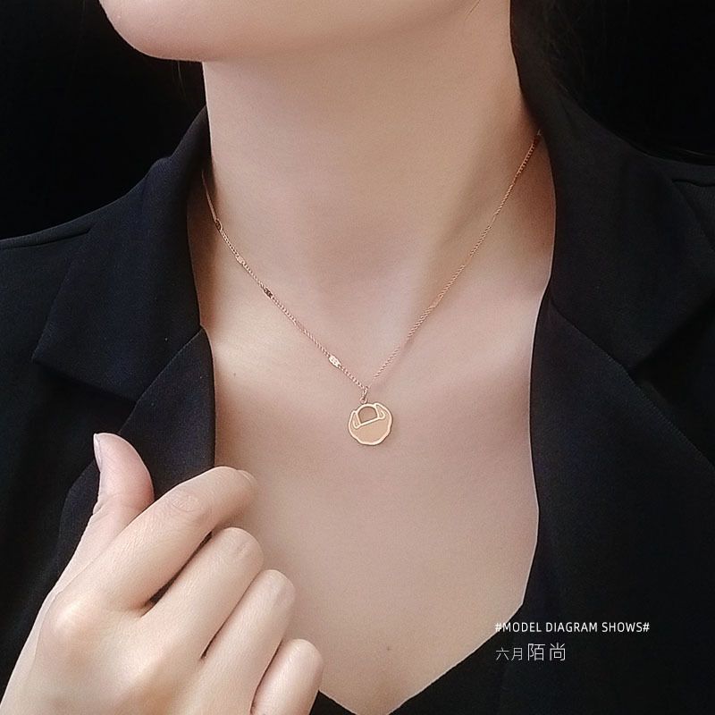 Fashion Niche Wild Necklace Lucky Cloud Clavicle Necklace Hammer Flat Chain Nihaojewelry