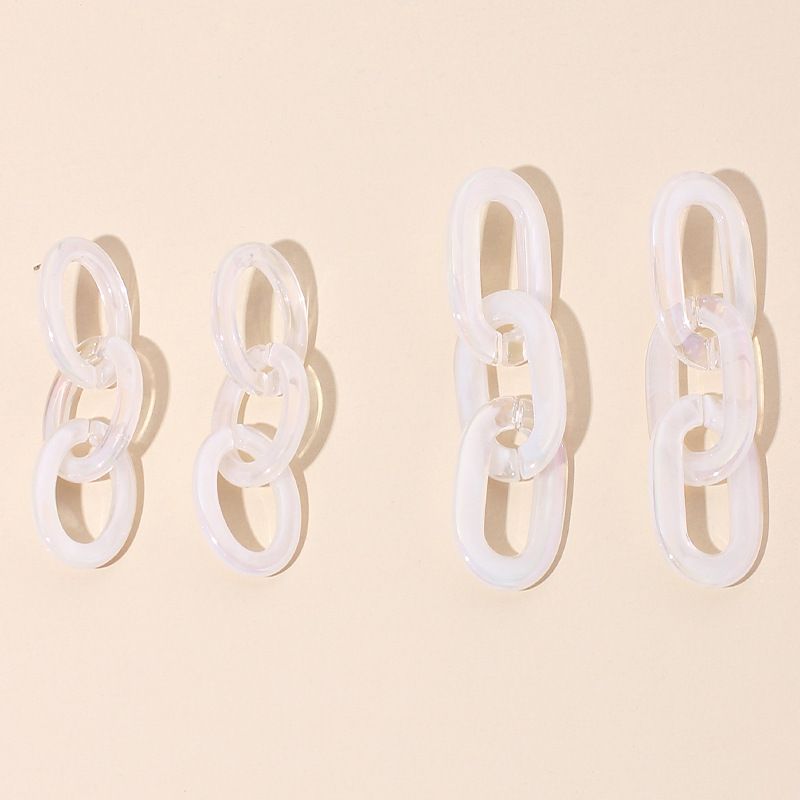 Fashion Acrylic Chain Tassel Earrings Retro Fashion Long Three-ring Earrings For Women Wholesale Nihaojewelry
