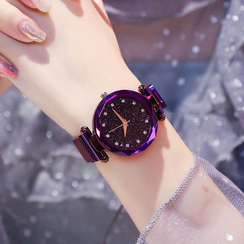 Mode Sternen Himmel Magnet Gürtel Quarz Damen Armband Uhr Lazy Milan Mit Schulmädchen Strass Uhr Watch