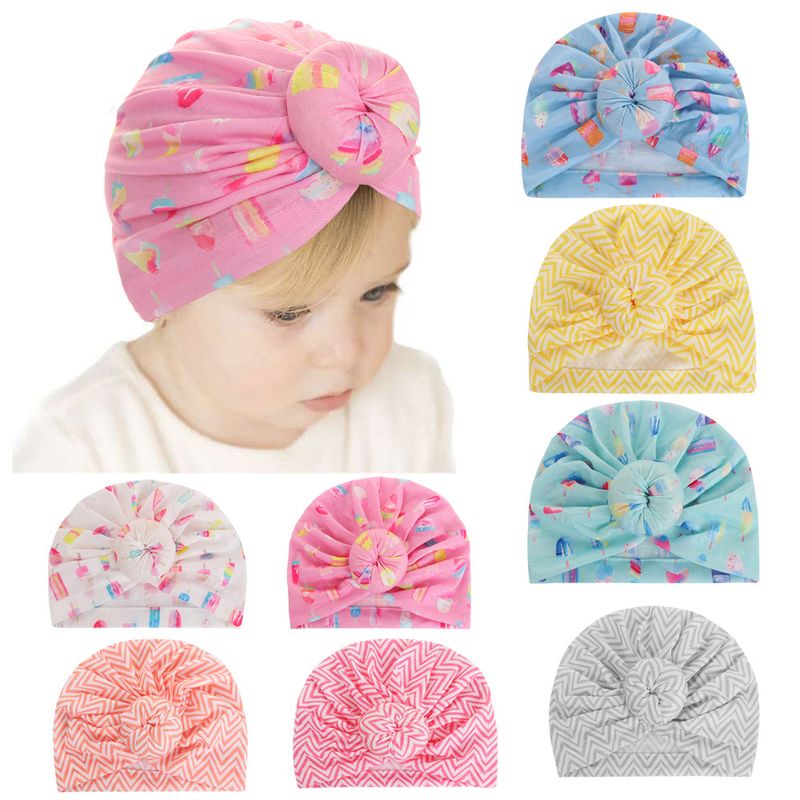 Otoño Nuevos Sombreros Para Niños Bebé Estampado Donut Turbante Sombrero Bebé Rayas Capucha Venta Al Por Mayor Nihaojewelry