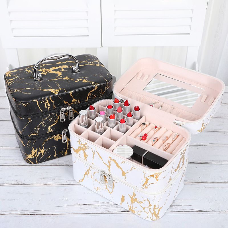 Fashion New Multifunctional Portable Cosmetic Case Makeup Beauty Manicure Toolbox Jewelry Ring Earring Storage Box