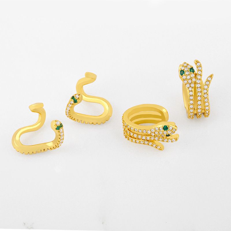 New Trendy Fashion Ear Clip Snake C-shaped Ear Bone Clip Snake  Copper Earrings Nihaojewelry