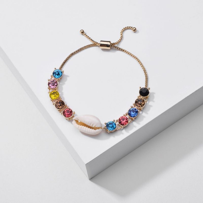 Fashion Jewelry Environmentally Friendly Alloy Bracelet Colored Gemstone Diamond Drawstring Women's Bracelet Wholesale Nihaojewelry