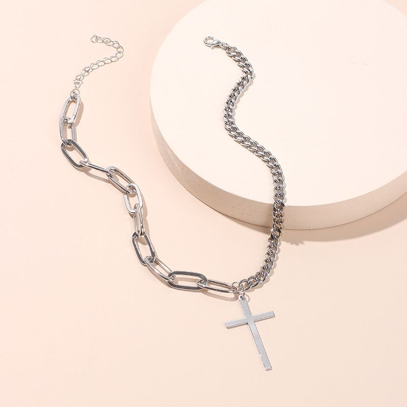 Women's Short Cross Pendant Necklace Hip-hop Punk Choker Clavicle Necklace Wholesale Nihaojewelry
