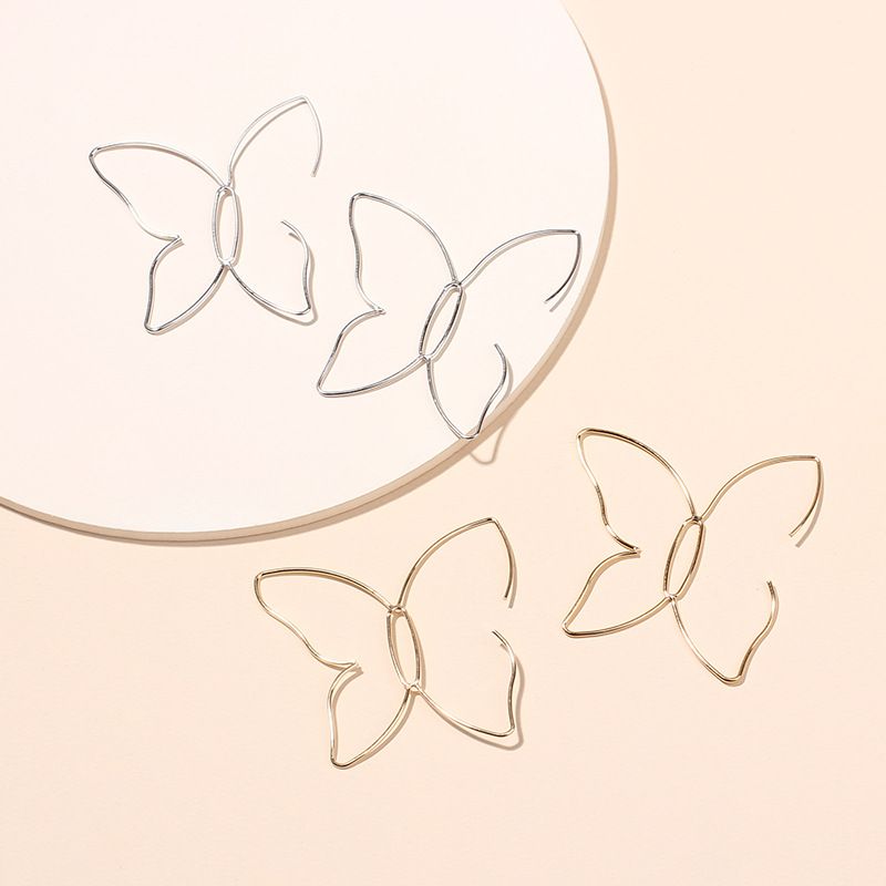 Mode Simple Ligne Papillon Boucles D&#39;oreilles Creuses Boucles D&#39;oreilles Simples Et Grandes En Gros Nihaojewelry