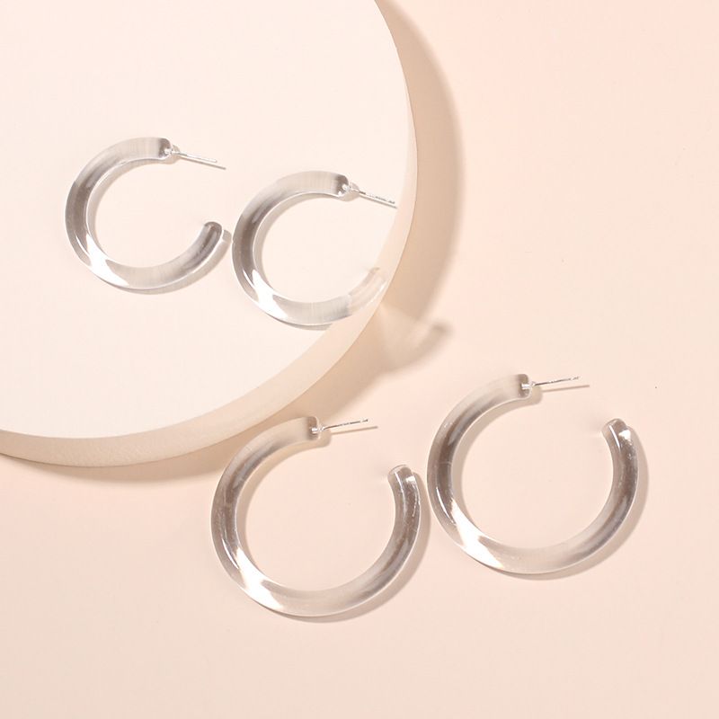 Fashion Geometric Circle C-shaped Earrings Niche Acrylic  Women's Earrings