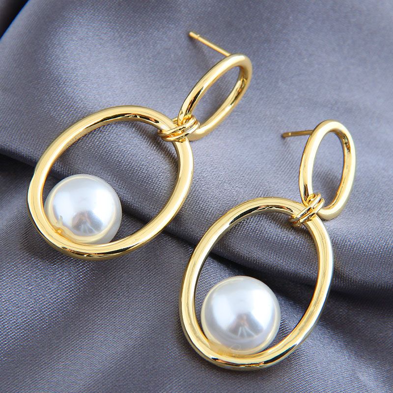 Boucles D&#39;oreilles De Mode Coréenne Pour Femmes Boucles D&#39;oreilles Simples En Perles Nihaojewelry