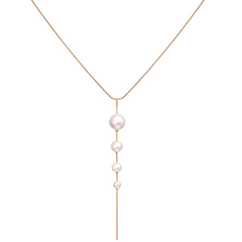 19062815 Europäische Und Amerikanische Neue Künstliche Perlen Quaste Halskette Kreative Retro Einfache Perlen Anhänger Schlüsselbein Kette