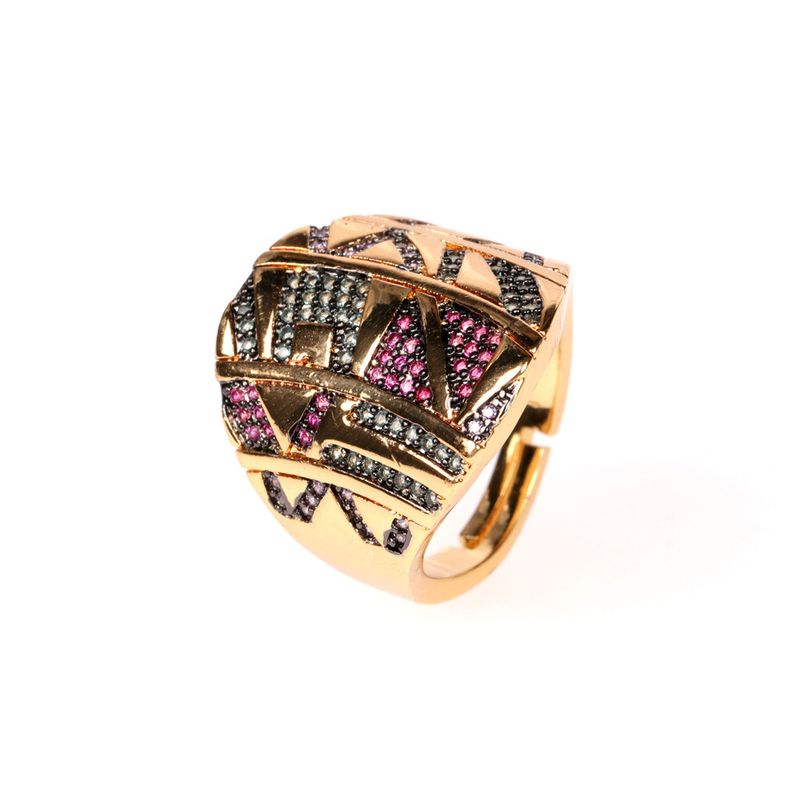 New Ring Colorful Tribal Golden Yellow Fashion Design Sense Index Finger Ring Wholesale Nihaojewelry