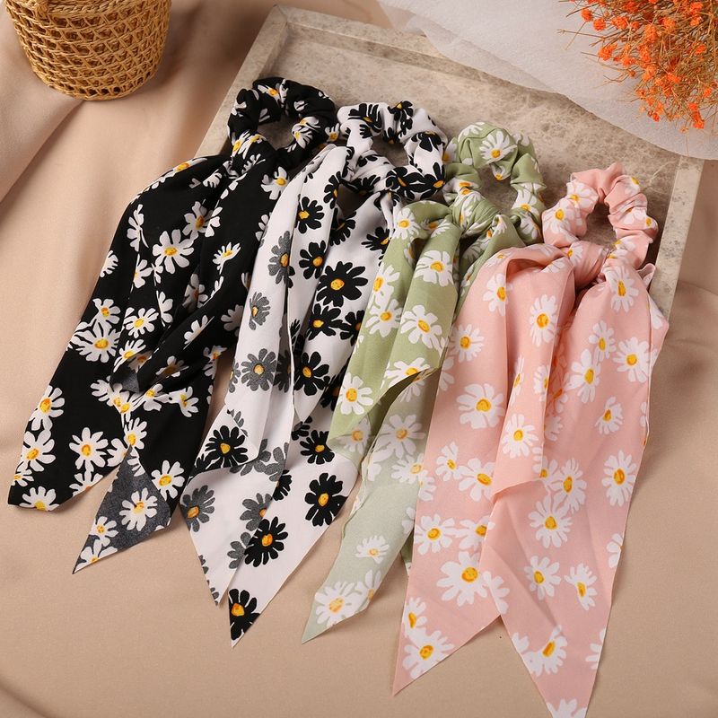 Retro Daisy Simple Floral Fashion Bow Sweet Tie All-match Hair Scrunchies Wholesale Nihaojewelry