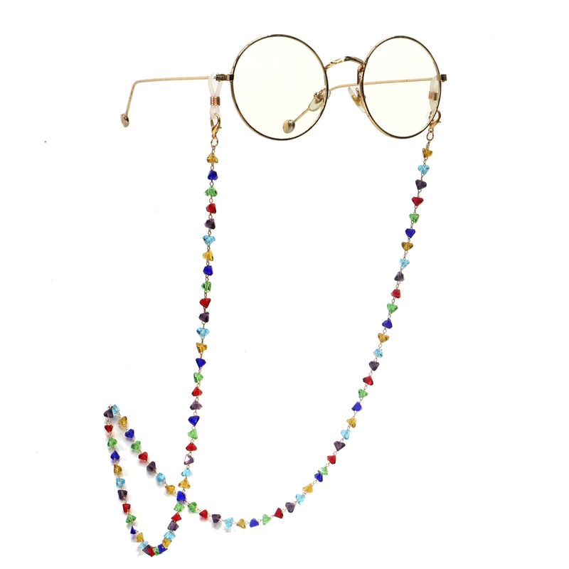Golden Colored Triangle Crystal Chain Handmade Sunglasses Rope Fashion Sunglasses Chain Wholesale Nihaojewelry