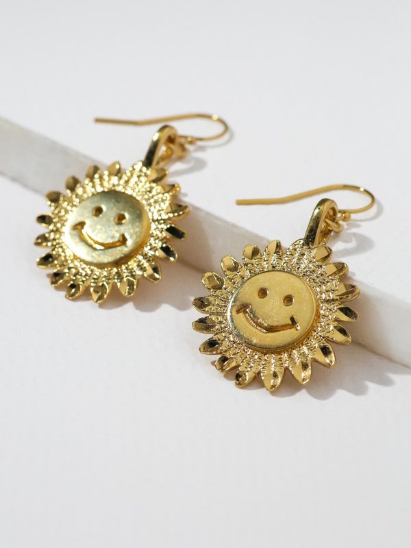 Exaggerated Earrings New Bohemian Earrings Ladies Sun Flower Smiley Face Earrings Wholesale Nihaojewelry