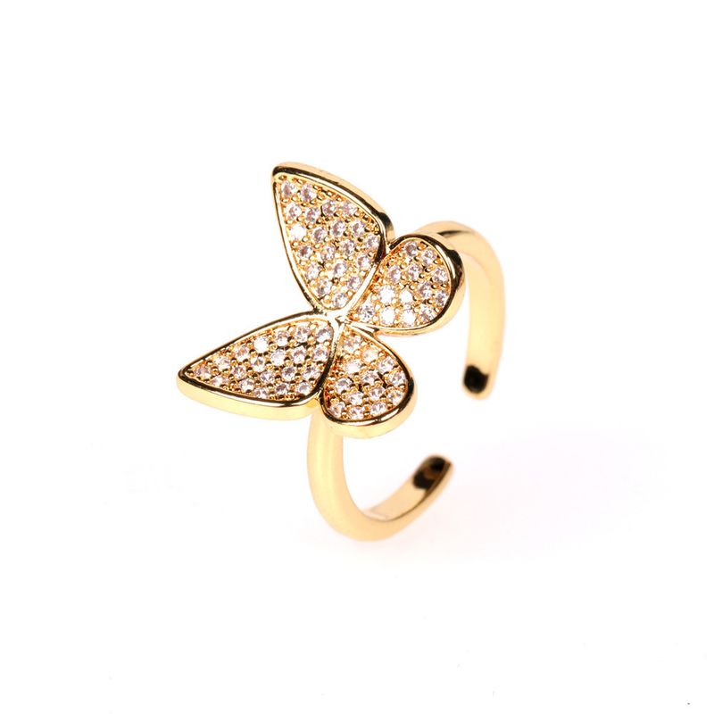 Zircon Open Butterfly Ring Fashion New Open Index Finger Ring Wholesale Nihaojewelry