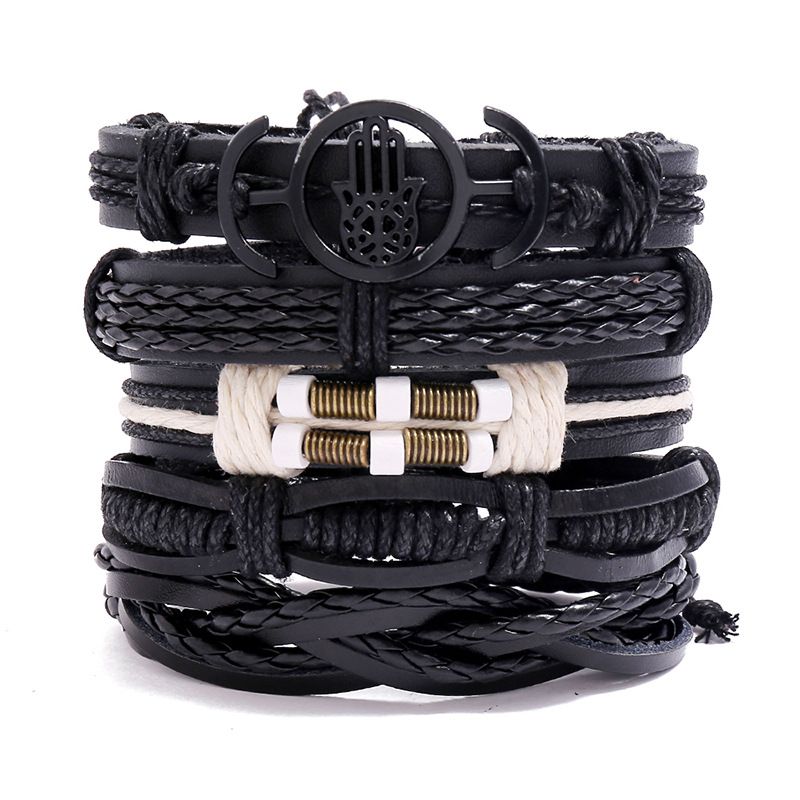Hot-selling  Retro Woven Cowhide Bracelet Diy Combination  Bracelet